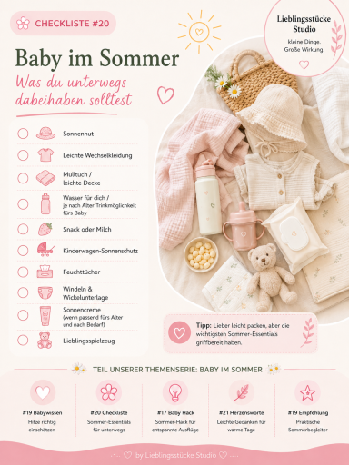 Baby im Sommer – was unterwegs mit sollte