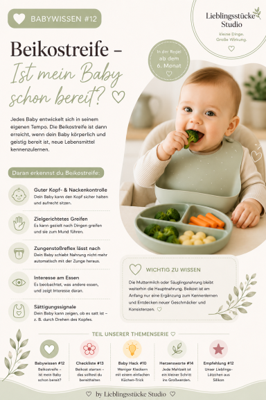 Pinterest-Infografik zu Beikostreife und Reifezeichen beim Baby Beikostreife – ist mein Baby schon bereit?