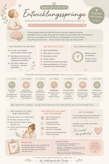 Pinterest-Übersicht mit Babywissen zu Ernährung, Pflege und Entwicklung Babywissen kompakt im Überblick