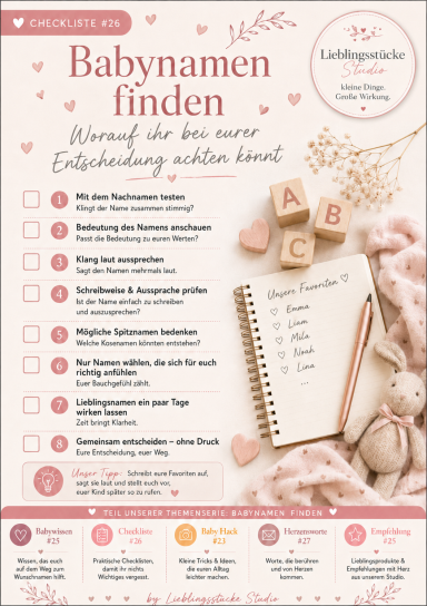 Pinterest-Checkliste zur Planung eines persönlichen Gender-Reveal-Moments