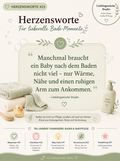 Herzensworte für liebevolle Bademomente