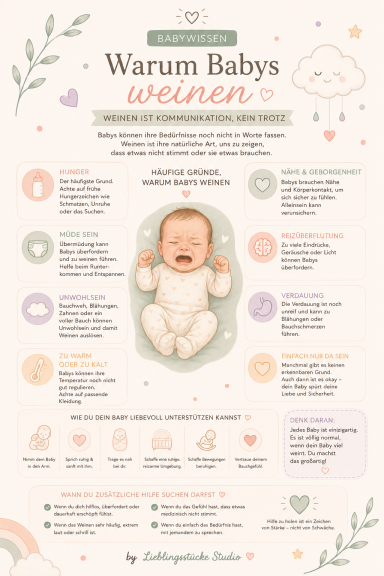 Pinterest-Infografik zu Babys Bedürfnissen im ersten Lebensjahr Was dein Baby wirklich braucht